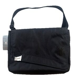 NEW GENUINE SPYDER BLACK NYLON MESSENGER BAG SUPER‎ NICE NWT